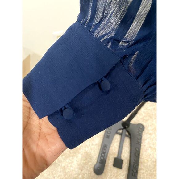 Lauren Conrad Navy Blue Blouse - Size XXL (EUC) - Picture 5 of 7